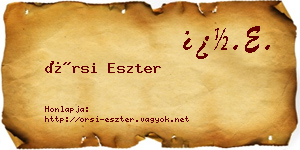 Örsi Eszter névjegykártya